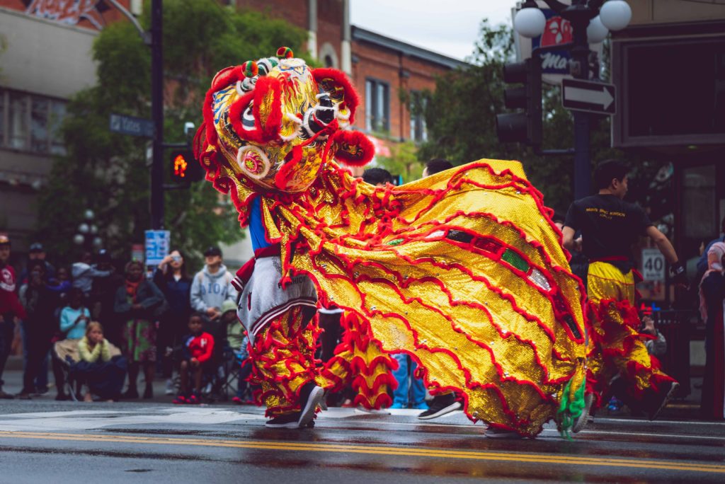 Danse du dragon nouvel an chinois